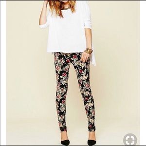 Free People Floral Corduroy Pants Size 27